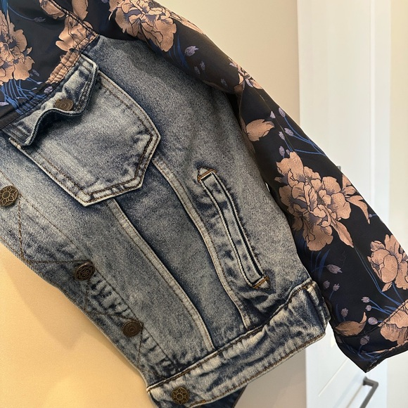 Desigual Denim Floral Jacket Size 38 - Picture 3 of 5